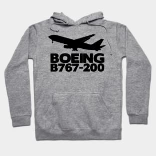 Boeing B767-200 Silhouette Print (Black) Hoodie